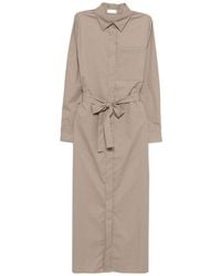 Peserico - Taupe Dress With Waist Belt - Lyst
