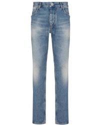 Balmain - Vintage Effect Mid Rise Jeans - Lyst