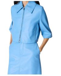 Bottega Veneta - Leather Cropped Jacket - Lyst