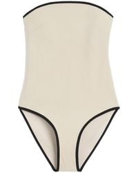 TOTEME - Contrasting-Trim Strapless Swimsuit - Lyst