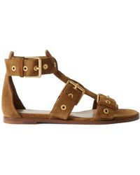Gianvito Rossi - Buckled Suede Sandals - Lyst