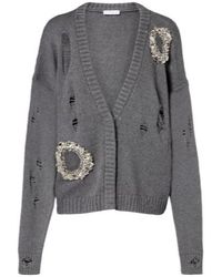 Area - Distressed Cotton And Cashmere Cardigan - Lyst