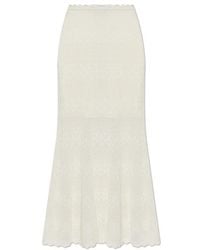 Self-Portrait - Wool Openwork Knit Midi Skirt - Lyst