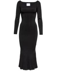 Galvan London - Atalanta Ribbed-Knit Midi Dress - Lyst
