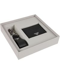 Emporio Armani - Logo-Plaque Card Holder And Keyring Set - Lyst