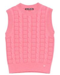 Acne Studios - Face Logo-Appliqué Cable-Knit Jumper - Lyst