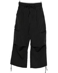 Y-3 - Pinstriped Drawstring Trousers - Lyst