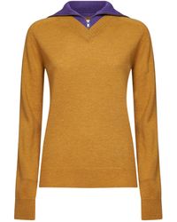 MM6 by Maison Margiela - Layered Effect Open Collar Jumper - Lyst