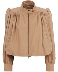 Chloé - Cotton Canvas Cropped Jacket - Lyst