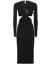 Dion Lee Draped Viscose Jersey Split Long Dress in Red | Lyst