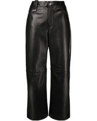 DROMe - High-Waist Wide-Leg Leather Trousers - Lyst