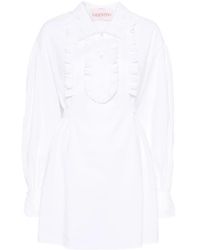 Valentino - Ruffled Long-Sleeved Mini Dress - Lyst