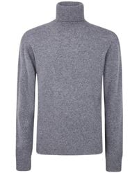 Roberto Collina - High Neck Knitted Sweater - Lyst