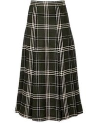 Emilia Wickstead - Kensie Checked Wool-Blend Midi Skirt - Lyst