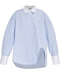 The Attico - The Logo Embroidered Striped Shirt - Lyst