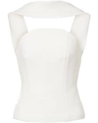 Roland Mouret - Scarf-Detail Crêpe Corset Top - Lyst