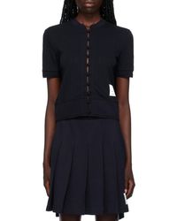 Thom Browne - Pointelle Knit Short-Sleeve Cardigan - Lyst