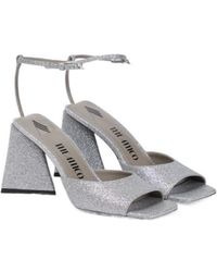 The Attico - Piper 85 Glitter-Embellished Sandals - Lyst