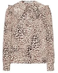 Alessandra Rich - Leopard-Print Silk Blouse - Lyst