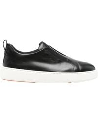 Santoni - Slip-On Leather Sneakers - Lyst