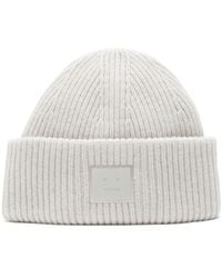 Acne Studios - Ribbed Face-Patch Beanie Hat - Lyst