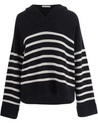 Allude - Striped Hooded Sweater - Lyst