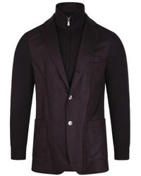 Eleventy - Knitted Panel Blazer - Lyst