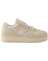 Prada - Downtown Triangle Logo Sneakers - Lyst