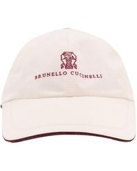 Brunello Cucinelli - Logo Embroidered Curved Peak Hat - Lyst
