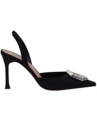 AMINA MUADDI - Logo Pointed High Heels - Lyst