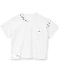 Sacai - Piercing Crew-Neck Cotton T-Shirt - Lyst