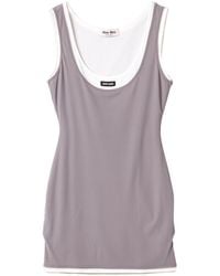 Miu Miu - Stretch Jersey Mini-Dress - Lyst