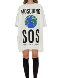 Moschino - Logo-Printed Crewneck Dress - Lyst