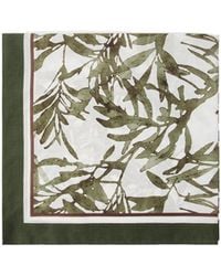 Brunello Cucinelli - Floral-Printed Striped Edge Scarf - Lyst