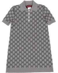 Gucci - Allover Gg Patterned Short-Sleeved Polo Dress - Lyst