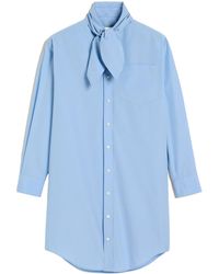 Ami Paris - Scarf-Collar Cotton Shirt Dress - Lyst