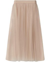 Fabiana Filippi - High Waist Tulle Midi Skirt - Lyst