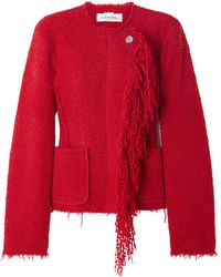 Lanvin - Fringed Wool-Blend Bouclè Jacket - Lyst