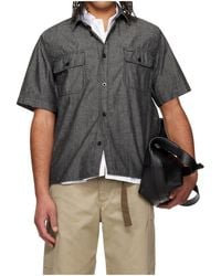 Sacai - Lightweight Short-Sleeved Denim Shirt - Lyst