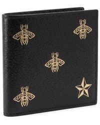 Gucci Bee Star Wallet in Black for Men | Lyst