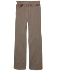 Prada - Belt-Detailed Pleated Trousers - Lyst