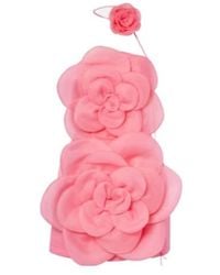 Leo - Floret Floral-Appliqué Bustier Dress - Lyst