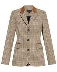 Rag & Bone - Checked Suede-Trimmed Jacket - Lyst