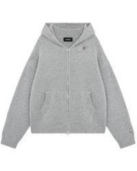 we11done - Oversized Wool Blend Knit Hooded Sweatshirt - Lyst