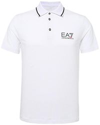 EA7 - Logo Printed Polo Shirt - Lyst