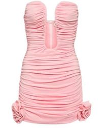 Magda Butrym - Floral-Appliqué Ruched Minidress - Lyst
