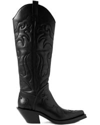Gabriela Hearst - Capitana Embroidered Leather Knee Boots - Lyst