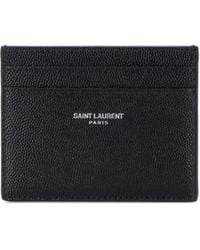 Saint Laurent - Logo Printed Cardholder - Lyst