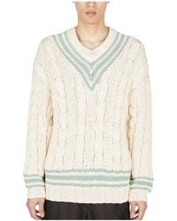 Visvim - Cable-Knit V-Neck Jumper - Lyst