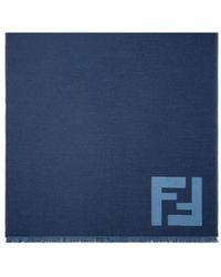 Fendi - Ff Motif Fringed Scarf - Lyst